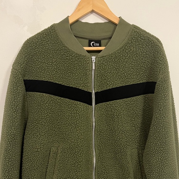 Zyia Active Flying V High Pile Fleece Bomber Jacket XL - Picture 9 of 15